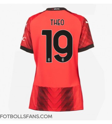 AC Milan Theo Hernandez #19 Replika Hemmatröja Damer 2023-24 Kortärmad